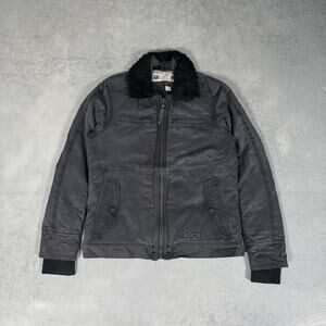 Diesel Faux Shearling Collar Military Field Bomber Jacket Quilted Mens - Size L